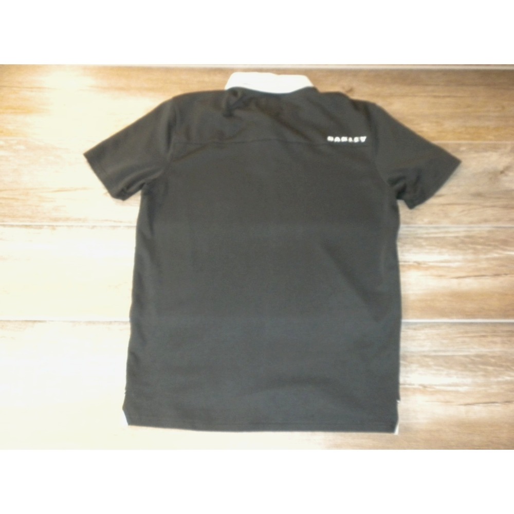Oakley Polo Shirt Mens S Black Gray Tailored Fit Y2K Golf Performance Streetwear - Picture 2 of 6